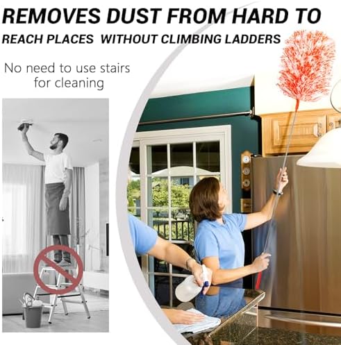 Extendable Microfiber Duster, 20-49 in, 10 Replaceable Heads - Image 3