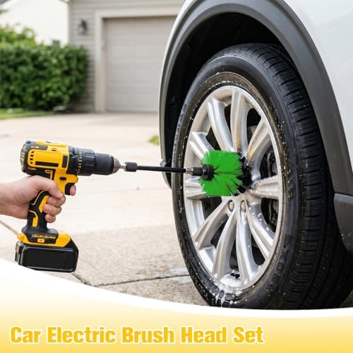 4PCS Car Drill Brush Attachment Set, Vehicle Power Scrub Drill Cleaning Brush - Image 4