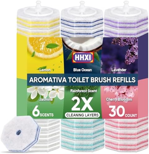 30Ct Aromative Toilet Brush Refills, Double-Layer Cleaning Pads Added, by Unknown