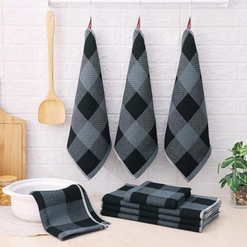 Homaxy 100% Cotton Kitchen Towels and Dishcloths Set of 10 - Image 6