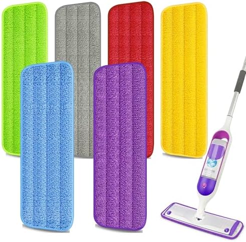 6 Pack Microfiber Mop Pads Washable by EXEGO