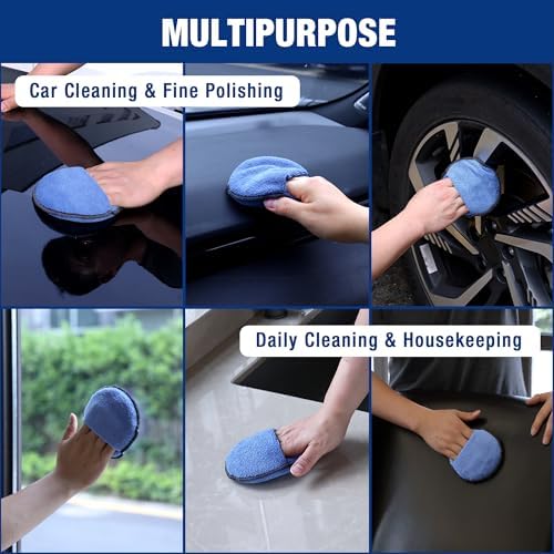 WORKPRO 18-Pack Car Microfiber Wax Applicator Pads - Image 6