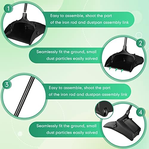 Weewooday 8 Pieces Commercial Lobby Dustpan Plastic Upright Dust Pan - Image 3