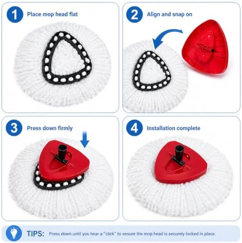10 Pack Spin Mop Replacement Heads, 100% Microfiber Mop Head, Deep Cleaning - Image 4
