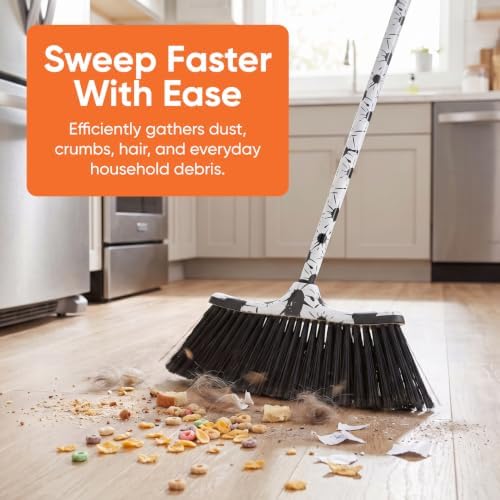 Superio Design Broom, Fancy Black and White Angle Broom, Cute Splash Design - Image 4