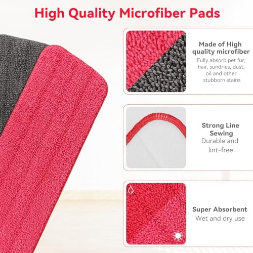 16.5 inch Microfiber Mop Pads for Rubbermaid Reveal Spray Mop and Any 16.5" - Image 3
