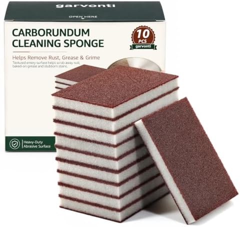 10 Pack Magic Carborundum Sponge Pads Heavy Duty Rust Scrubber by garvonti