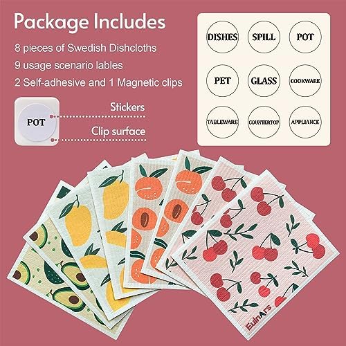 Eulnars Swedish Dishcloths for Kitchen, 8 Pack Reusable Paper Towels - Image 6
