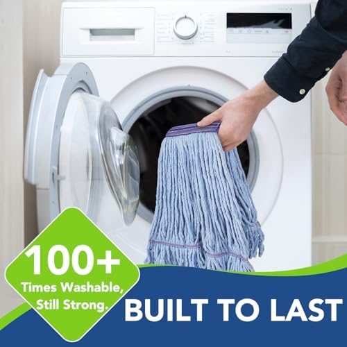 6 Pack Commercial Mop Head Replacement – Heavy Duty Mop Head - Image 3
