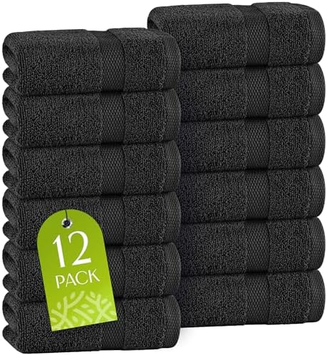 White Classic Black Washcloths Set by WhiteClassic