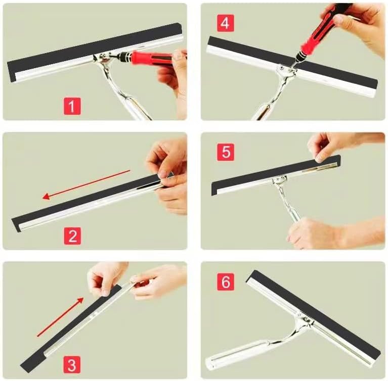 2PCS Replacement Silicon Rubber Squeegee Blade, 10 Inch Black - Image 4