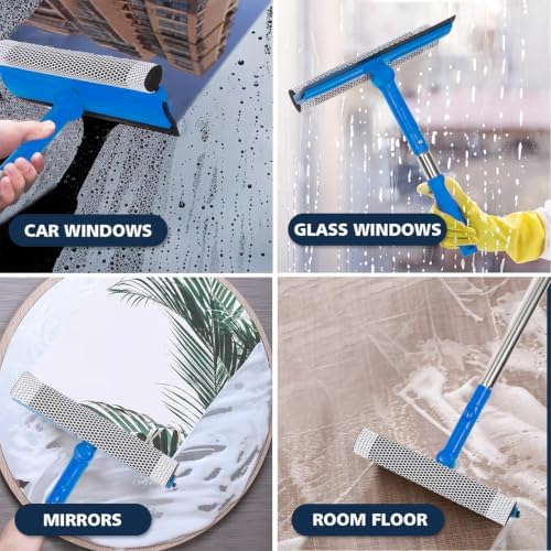 2 in 1 Window Squeegee with 55"&10" Steel Handle - Image 6