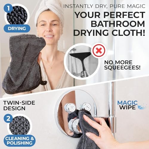 MagicWipe® Bathroom Drying Cloth, 1-40 x 60 cm & 2-30 x 40 Microfibre Cleaning - Image 3