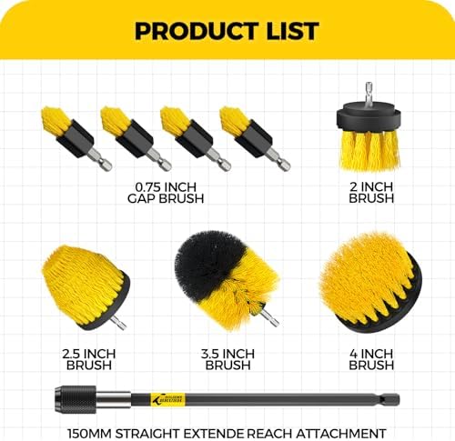 Holikme 9Pack Drill Brush Attachments Set，Power Scrubber Kit - Image 5