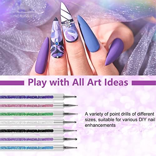 Artdone 9PC Nail Art Brushes Set double-ended, Liner Brush, Dotting Pen - Image 7