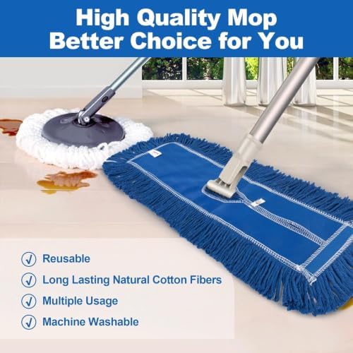 iDeaology - 24-Inch Washable Dust Mop Heads – Full Cloth, Extra Durable - Image 4