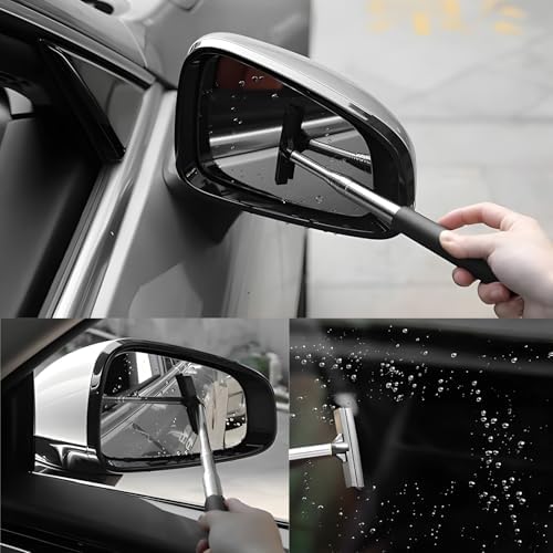 Car Rearview Mirror Wiper, Portable Side Mirror Squeegee Water Cleaner - Image 6