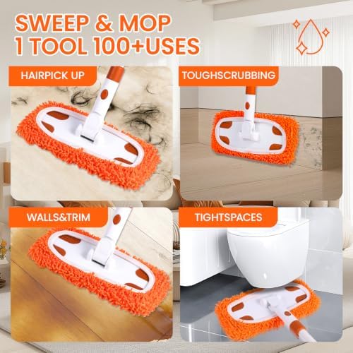 Sweeper Mop System with 3 Reusable Microfiber Mop Pads - Image 3
