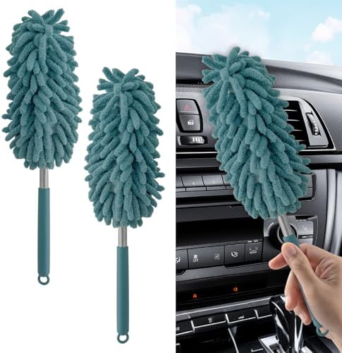 2PCS Car Interior Duster with Extension Pole, Car Detailing Supplies, Soft by Unknown