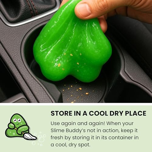 Slime Buddies Car Detailing Slime, Apple 3 Pack, Reusable Dust Remover - Image 2