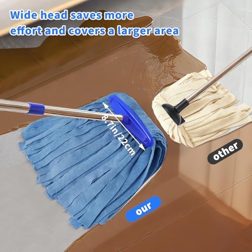 Microfiber Cloth Mop, Commercial Cloth Mops 52“ Stainless Steel Handle - Image 2