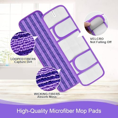 4 Pack Upgraded Reusable Mop Pads Compatible - Image 4