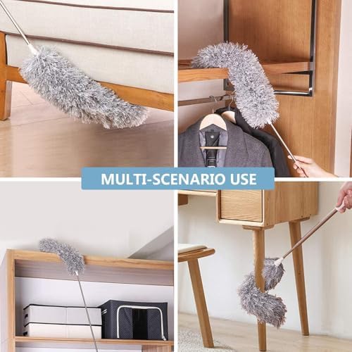 Duster with Extension Pole, 30-100 Inch & Bendable Microfiber Duster Head - Image 2