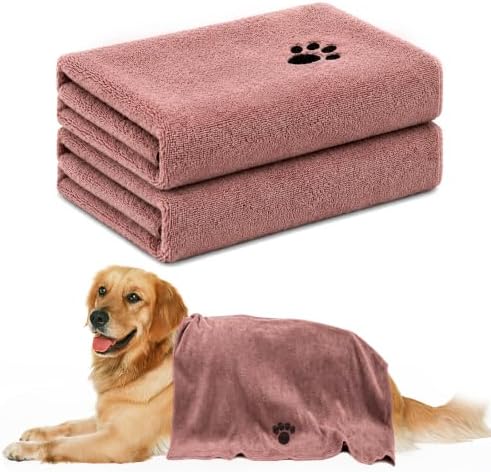 Microfiber Dog Towels 2 Pack, Perfect Shower & Bath Supplies by Unknown