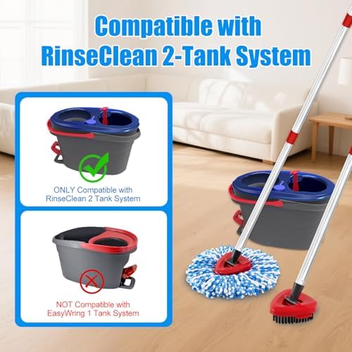 Mop Heads Replacements, Mop Handle, Scrub Brush, Base - Image 3