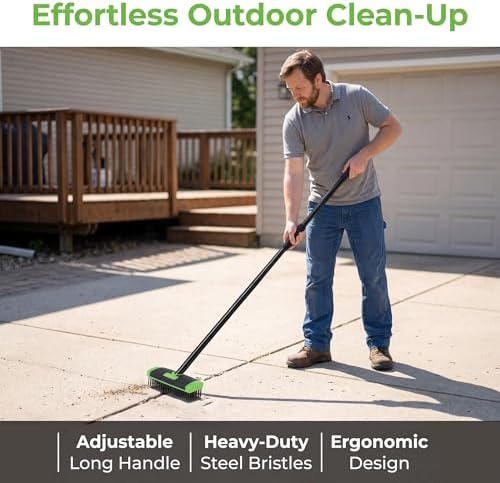 3 in 1 Scrub Brush with Long Handle – Your All-Purpose Deck Brush, Weeding Tool - Image 2