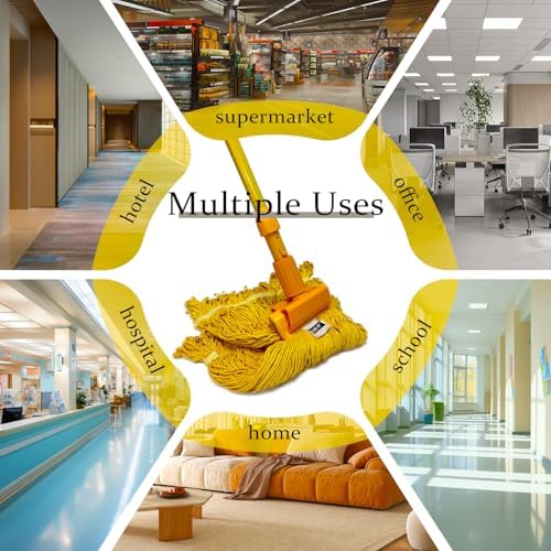 Heavy Duty Wet Industrial Cleaning Mop Head – 21 oz Yellow mop Head Replacement - Image 5