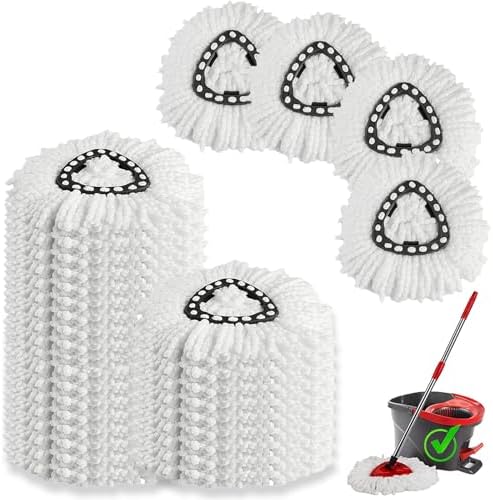 16 Pack Spin Mop Refills, 100% Microfiber Spin Mop Replacement Head by YGPHO