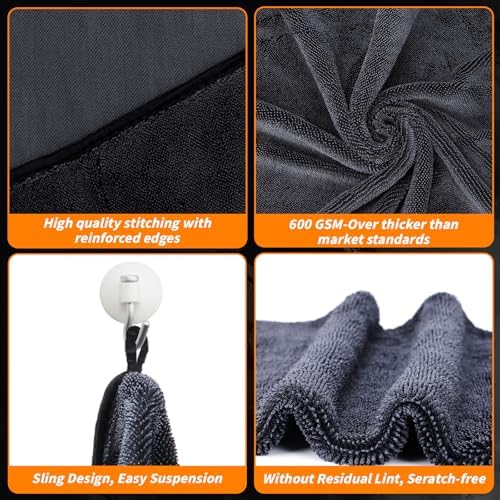 8 Pack Microfiber Car Towels, 600 GSM - Image 5