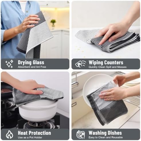 Homaxy Premium 100% Cotton Kitchen Towels 18"x28", 6 Pack - Image 5