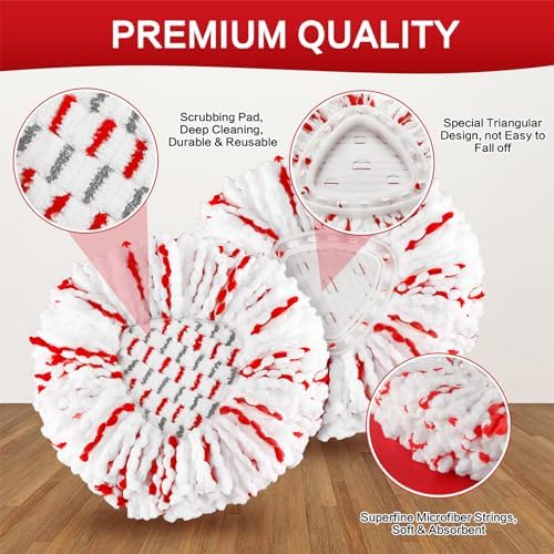 TidyMonster 3 Pack Spin Mop Heads - Image 4