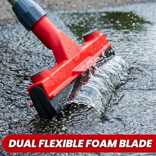 Floor Squeegee with 2 Replaceable Heads and Extendable 62" Long Handle - Image 2