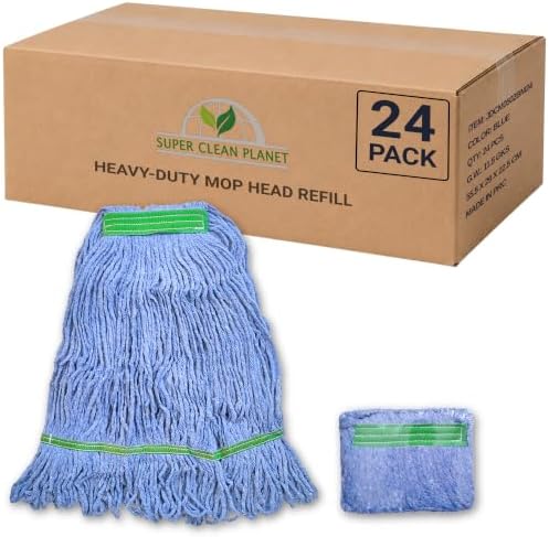 Super Clean Planet Heavy Duty Mop Head Refill – Industrial Blue Cotton by Unknown