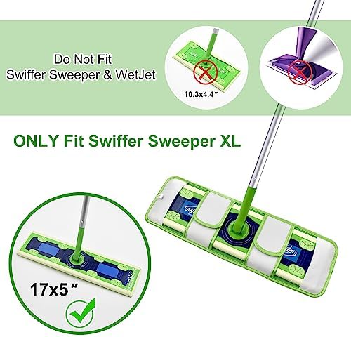 4 Pack Microfiber Mop Pads for Swiffer XL Mops Reusable Wet and Dry Mopping - Image 3