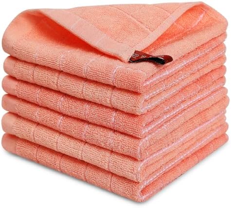 Homaxy 100% Cotton Terry Kitchen Dish Cloths, 6 Pack by Homaxy