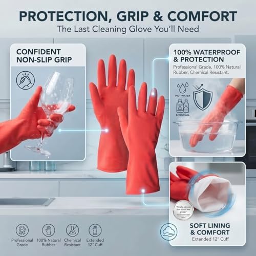 ForPro Premium Natural Rubber Gloves, Wild Cherry - Image 4