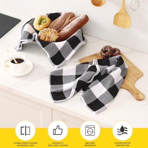 Homaxy 100% Cotton Plaid 4 Pack Kitchen Towels - Image 4