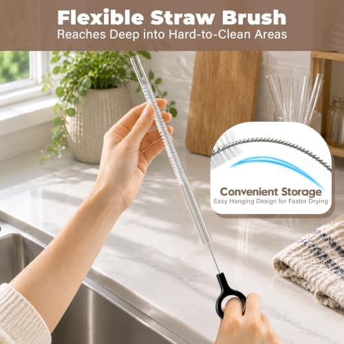 AONEZ 6 Pcs Bottle Brush Set, Straw Brush - Image 5