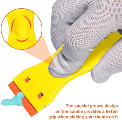 Upgrade 5 Pack Plastic Razor Blade Scraper and 200 Pcs Blades, Remove Label - Image 4