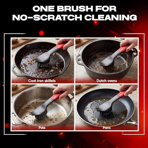 Cast Iron Scrub Brush with Heavy Duty Scraper - Image 4