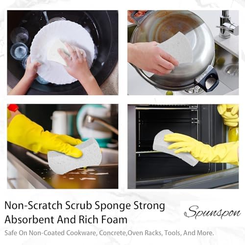 6 Pack Non-Scratch Cellulose Scrub Sponge, Cellulose Sponges, Heavy Duty - Image 5
