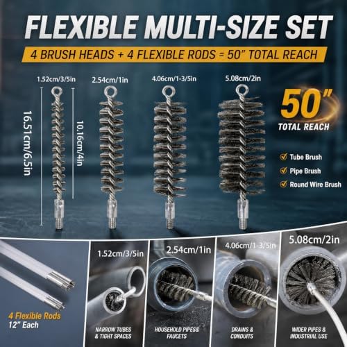 50 Inch Pipe Cleaning Brush Set - Image 2