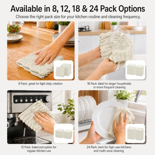 kimteny Microfiber Dish Cloths for Washing Dishes 24 Pack - Image 7