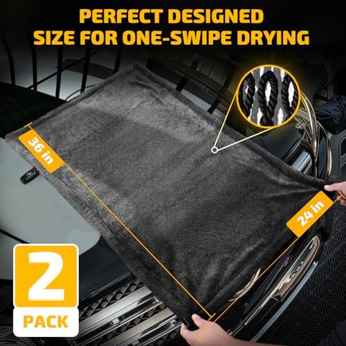 SMINDER 2-Pack 1200 GSM Car Drying Towels – Microfiber Towels - Image 2