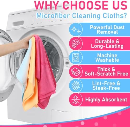 Newwiee 6 Pcs Extra Large Microfiber Cleaning Cloth - Image 4