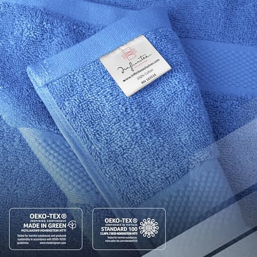 Infinitee Xclusives 100% Cotton Bath Towel Set – 8 Piece Bathroom Towel Set - Image 5